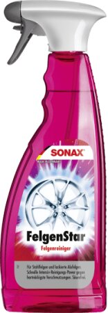 SONAX FelgenStar  - Kraftvoller Felgenreiniger zur Reinigung von Stahlfelgen und lackierten Aluminiumfelgen. 750ml Sprühflasche