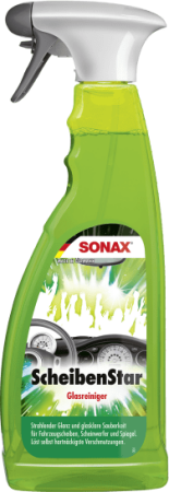 SONAX ScheibenStar - Kraftvoller Reiniger f&uuml;r Fahrzeugscheiben, Scheinwerfer und Spiegelfl&auml;che,. 750ml Spr&uuml;hflasche