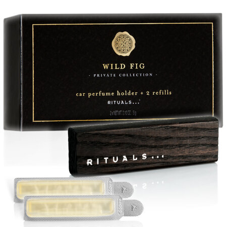 Rituals Car Perfume - Autoparfum 2x 3 gr + Holzhalterung - WILD FIG PRIVATE COLLECTION