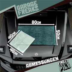 Garage Freaks - 2er Set - FINEST TWISTED PILE - Trockentuch 50x80cm &amp; 40x40cm, 1000 GSM