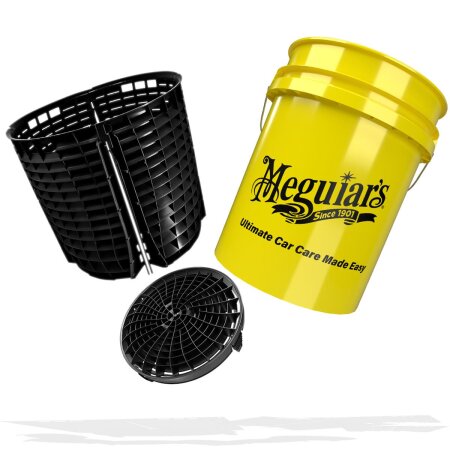 CAREddicted - Meguiars yellow Bucket + Detail Guardz Scrub Wall + Dirt Lock Einsatz schwarz